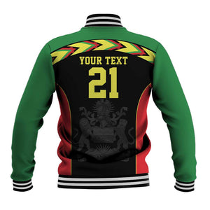 Custom Cricket Africa Malawi Baseball Jacket Malawi Chevron Pattern - African Pride