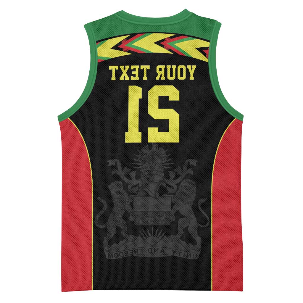 Custom Cricket Africa Malawi Basketball Jersey Malawi Chevron Pattern - African Pride