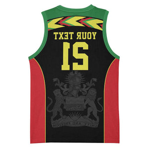 Custom Cricket Africa Malawi Basketball Jersey Malawi Chevron Pattern - African Pride