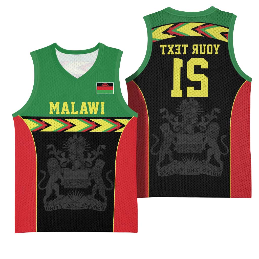 Custom Cricket Africa Malawi Basketball Jersey Malawi Chevron Pattern - African Pride