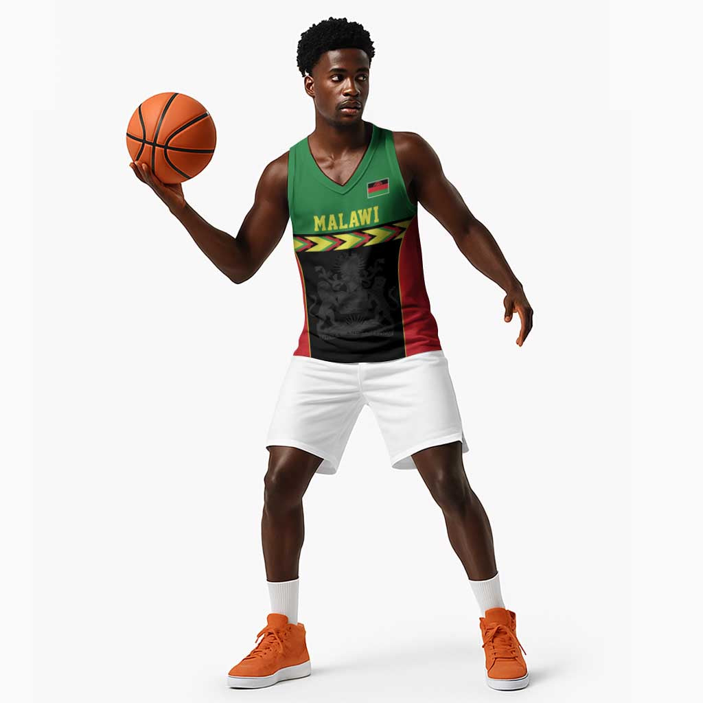 Custom Cricket Africa Malawi Basketball Jersey Malawi Chevron Pattern - African Pride