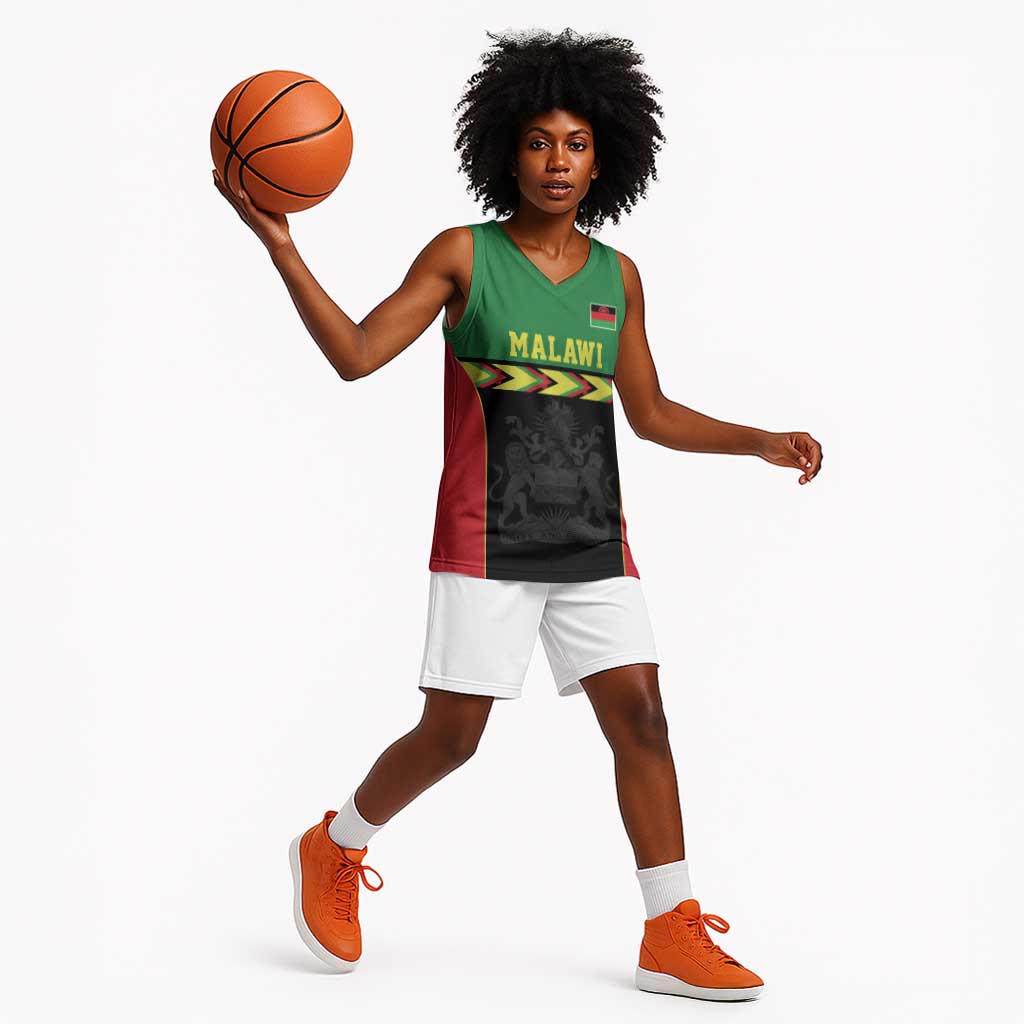 Custom Cricket Africa Malawi Basketball Jersey Malawi Chevron Pattern - African Pride