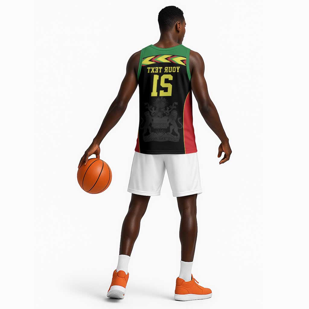 Custom Cricket Africa Malawi Basketball Jersey Malawi Chevron Pattern - African Pride