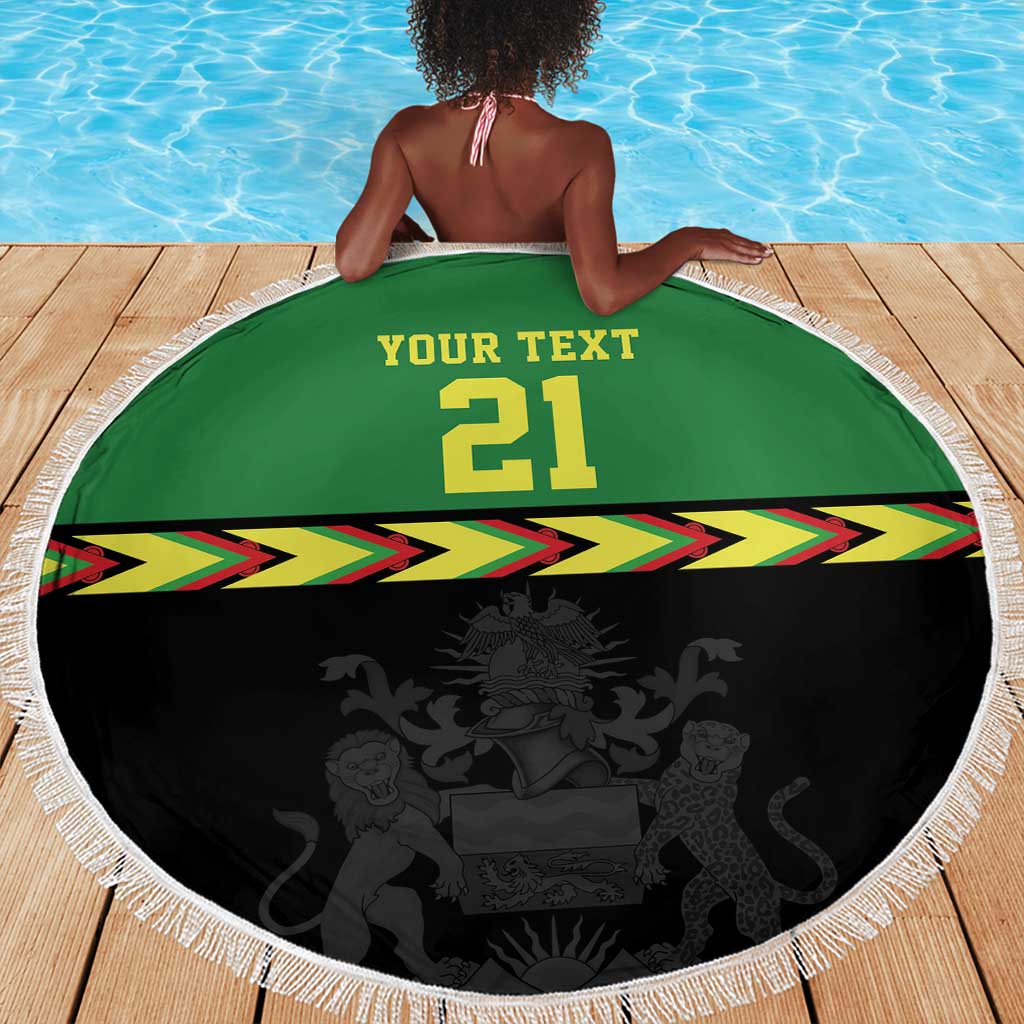 Custom Cricket Africa Malawi Beach Blanket Malawi Chevron Pattern - African Pride