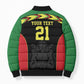 Custom Cricket Africa Malawi Bomber Puffer Jacket Malawi Chevron Pattern