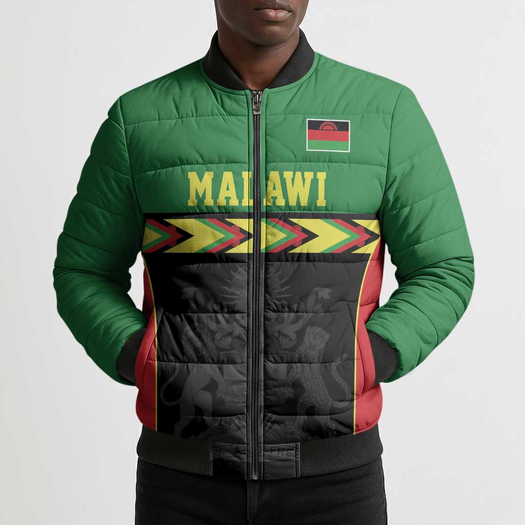Custom Cricket Africa Malawi Bomber Puffer Jacket Malawi Chevron Pattern