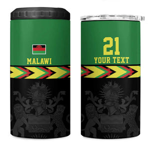 Custom Cricket Africa Malawi 4 in 1 Can Cooler Tumbler Malawi Chevron Pattern - African Pride
