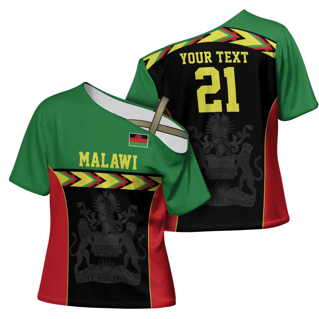 Custom Cricket Africa Malawi Cross Shoulder Shirt Malawi Chevron Pattern
