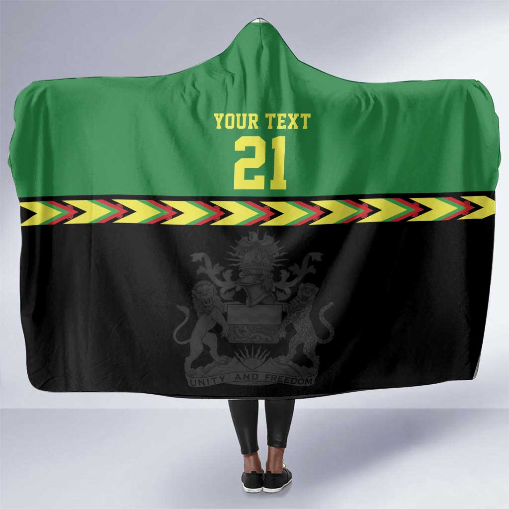 Custom Cricket Africa Malawi Hooded Blanket Malawi Chevron Pattern - African Pride