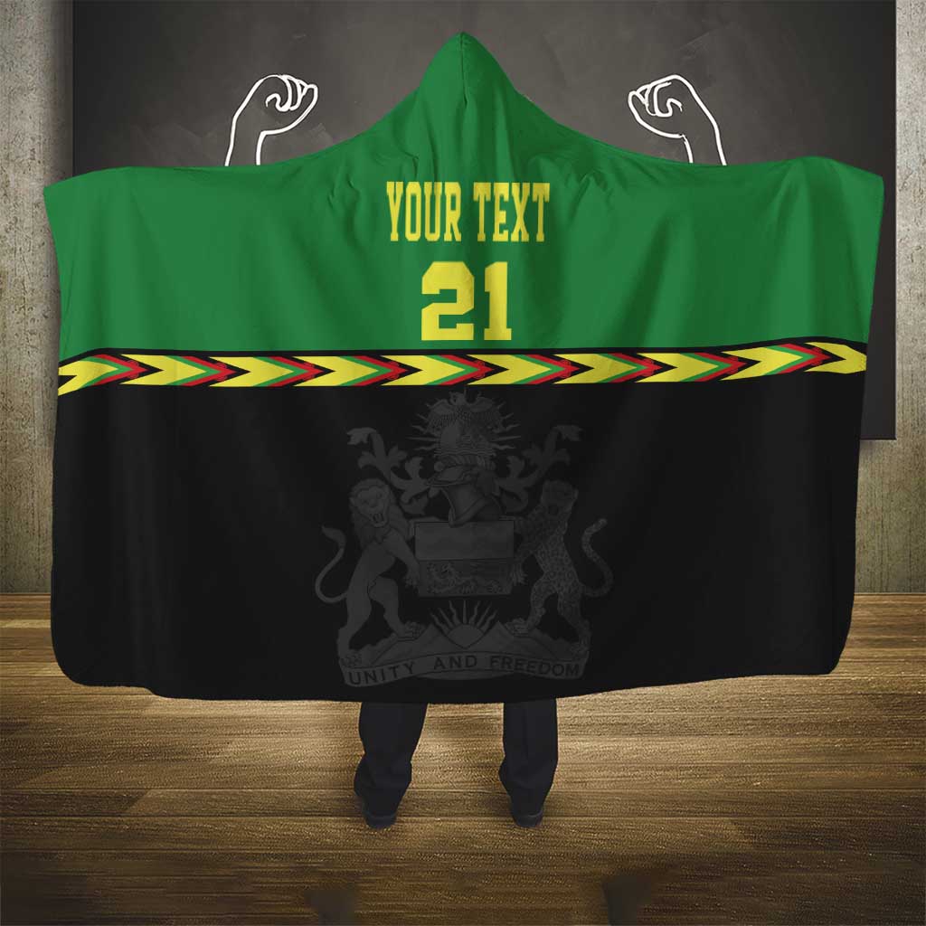 Custom Cricket Africa Malawi Hooded Blanket Malawi Chevron Pattern - African Pride