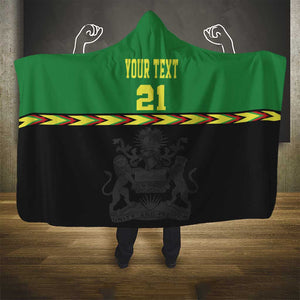 Custom Cricket Africa Malawi Hooded Blanket Malawi Chevron Pattern - African Pride