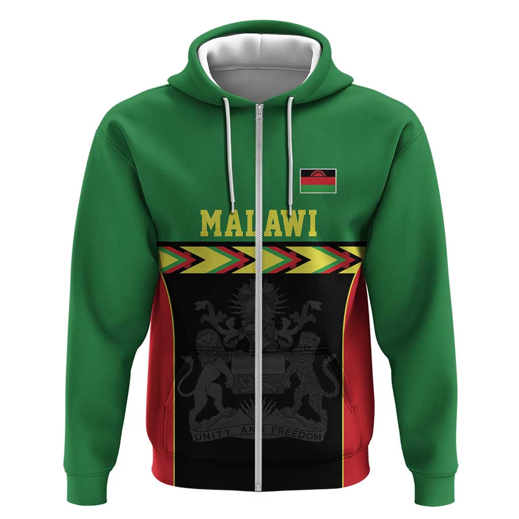 Custom Cricket Africa Malawi Hoodie Malawi Chevron Pattern - African Pride