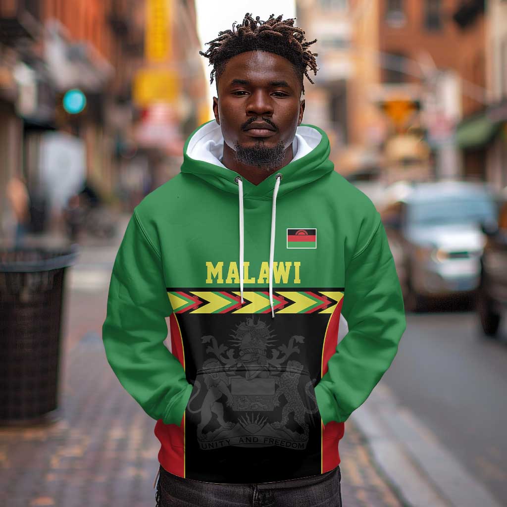 Custom Cricket Africa Malawi Hoodie Malawi Chevron Pattern - African Pride