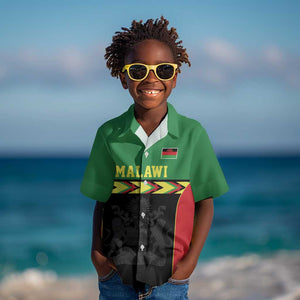 Custom Cricket Africa Malawi Kid Hawaiian Shirt Malawi Chevron Pattern - African Pride
