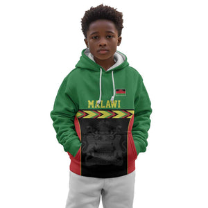 Custom Cricket Africa Malawi Kid Hoodie Malawi Chevron Pattern - African Pride
