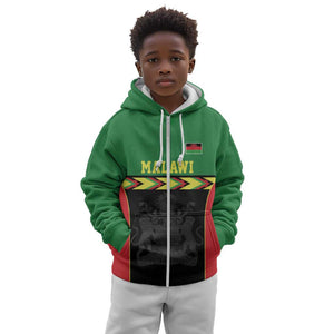 Custom Cricket Africa Malawi Kid Hoodie Malawi Chevron Pattern - African Pride