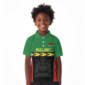 Custom Cricket Africa Malawi Kid Polo Shirt Malawi Chevron Pattern - African Pride