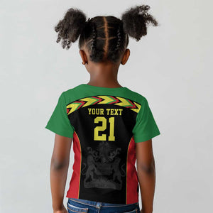 Custom Cricket Africa Malawi Kid T shirt Malawi Chevron Pattern - African Pride