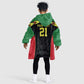 Custom Cricket Africa Malawi Kid Wearable Blanket Hoodie Malawi Chevron Pattern - African Pride