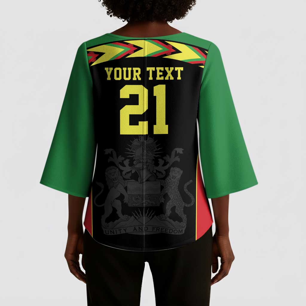 Custom Cricket Africa Malawi Kimono Sleeve Blouse Malawi Chevron Pattern