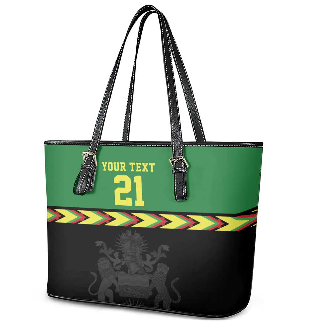 Custom Cricket Africa Malawi Leather Tote Bag Malawi Chevron Pattern - African Pride