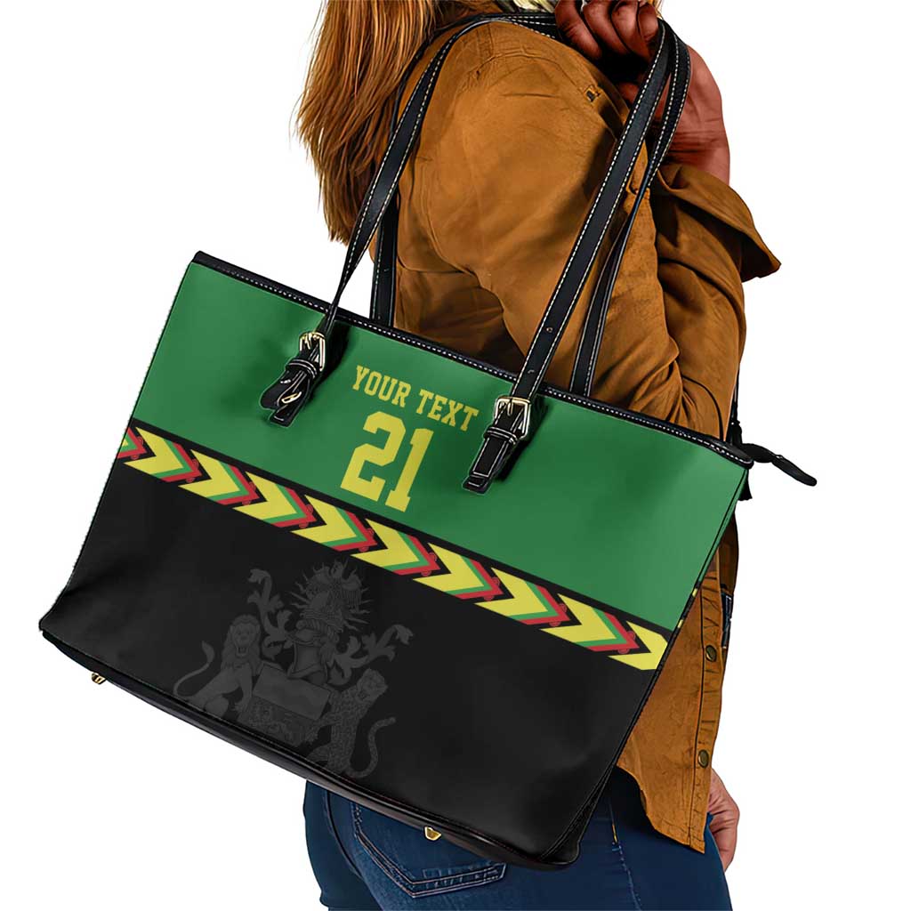 Custom Cricket Africa Malawi Leather Tote Bag Malawi Chevron Pattern - African Pride