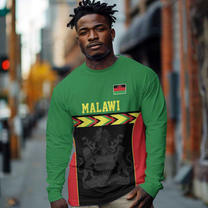 Custom Cricket Africa Malawi Long Sleeve Shirt Malawi Chevron Pattern - African Pride