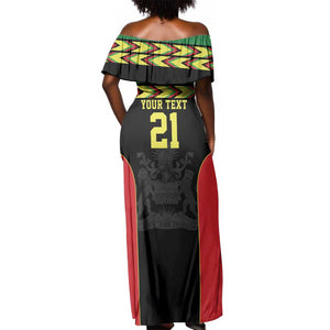 Custom Cricket Africa Malawi Off Shoulder Maxi Dress Malawi Chevron Pattern - African Pride