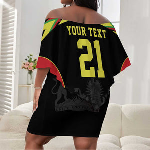 Custom Cricket Africa Malawi Off Shoulder Short Dress Malawi Chevron Pattern - African Pride