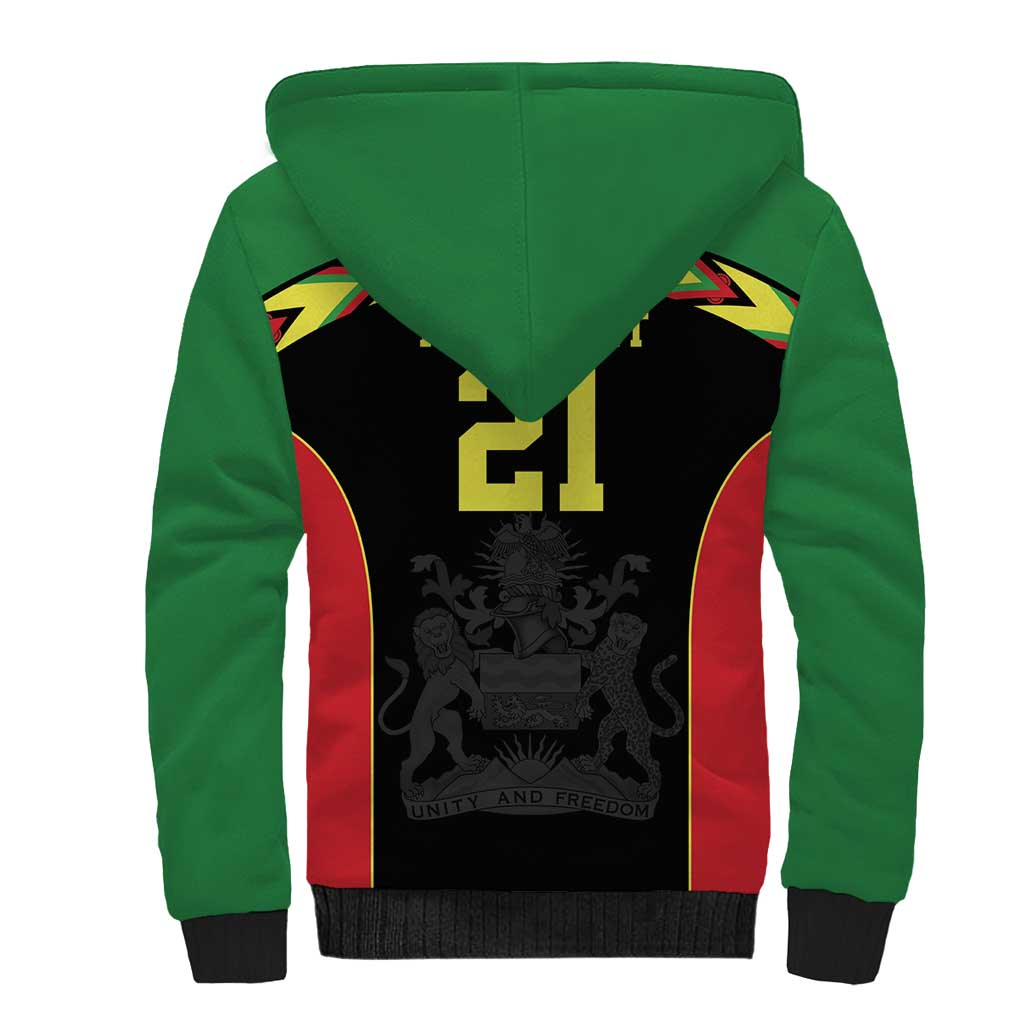 Custom Cricket Africa Malawi Sherpa Hoodie Malawi Chevron Pattern - African Pride