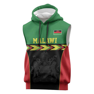 Custom Cricket Africa Malawi Sleeveless Hoodie Malawi Chevron Pattern - African Pride