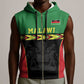 Custom Cricket Africa Malawi Sleeveless Zip Hoodie Malawi Chevron Pattern - African Pride