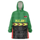 Custom Cricket Africa Malawi Wearable Blanket Hoodie Malawi Chevron Pattern - African Pride