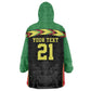 Custom Cricket Africa Malawi Wearable Blanket Hoodie Malawi Chevron Pattern - African Pride