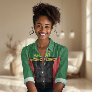 Custom Cricket Africa Malawi Women Casual Shirt Malawi Chevron Pattern - African Pride