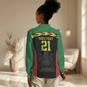 Custom Cricket Africa Malawi Women Casual Shirt Malawi Chevron Pattern - African Pride
