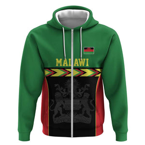 Custom Cricket Africa Malawi Zip Hoodie Malawi Chevron Pattern - African Pride