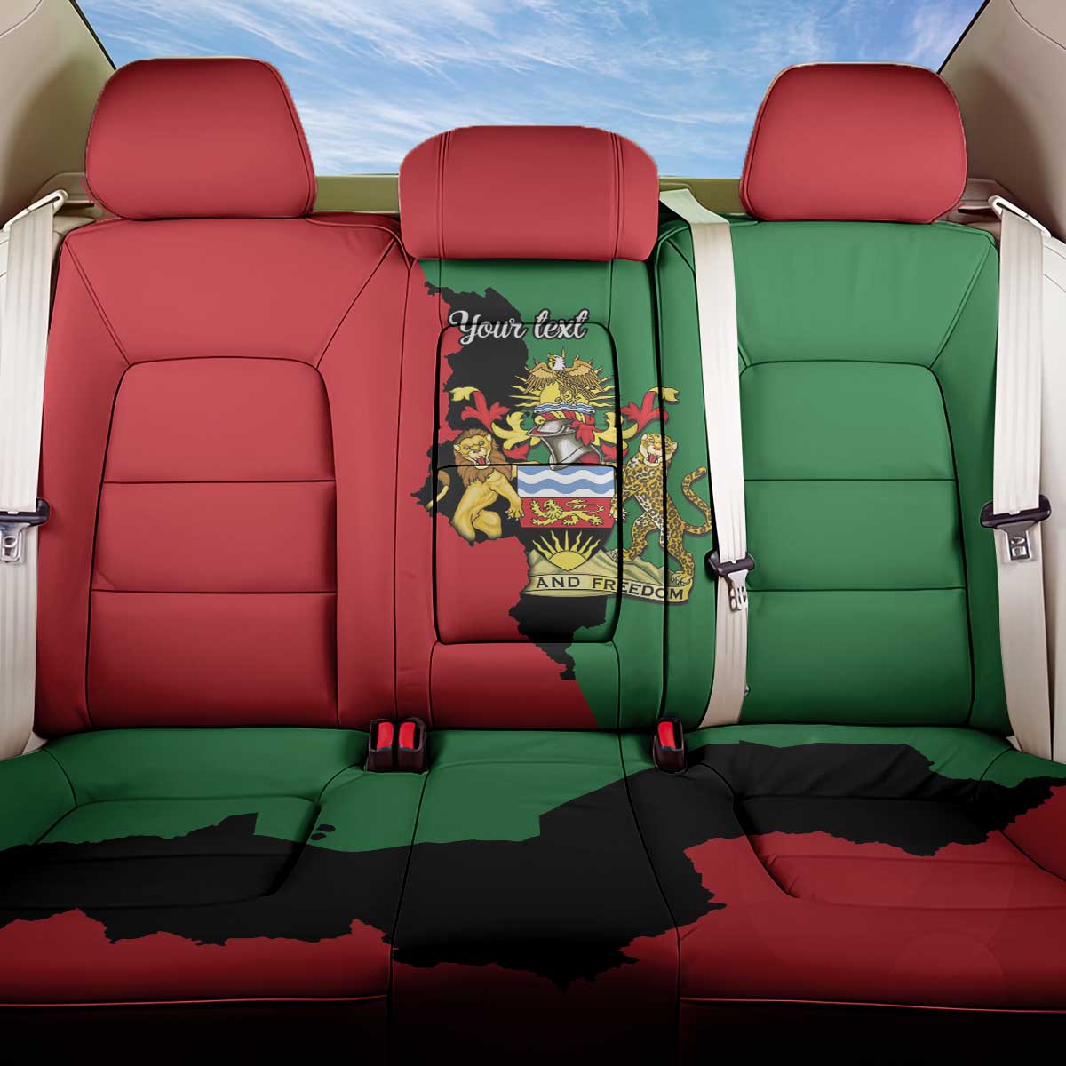 Malawi Flag Map Back Car Seat Cover Simple Malawi Emblem Coat of Arms - African Pride