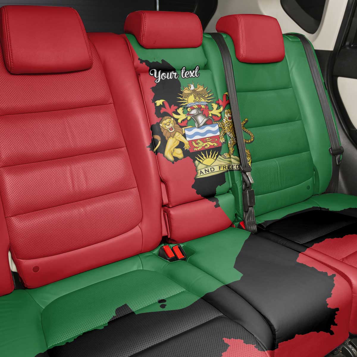 Malawi Flag Map Back Car Seat Cover Simple Malawi Emblem Coat of Arms - African Pride