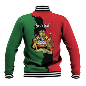 Malawi Flag Map Baseball Jacket Simple Malawi Emblem Coat of Arms - African Pride
