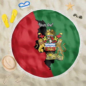 Malawi Flag Map Beach Blanket Simple Malawi Emblem Coat of Arms - African Pride