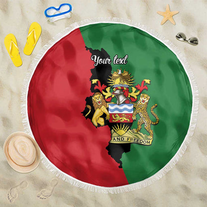 Malawi Flag Map Beach Blanket Simple Malawi Emblem Coat of Arms - African Pride