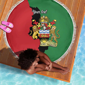 Malawi Flag Map Beach Blanket Simple Malawi Emblem Coat of Arms - African Pride