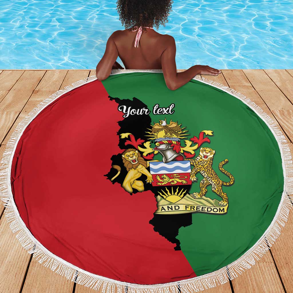 Malawi Flag Map Beach Blanket Simple Malawi Emblem Coat of Arms - African Pride