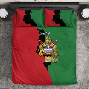 Malawi Flag Map Bedding Set Simple Malawi Emblem Coat of Arms - African Pride