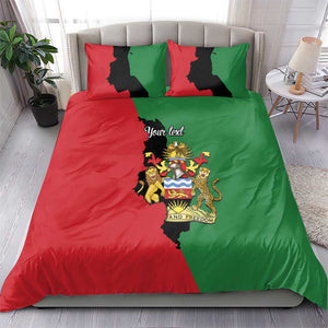 Malawi Flag Map Bedding Set Simple Malawi Emblem Coat of Arms - African Pride