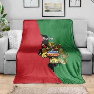 Malawi Flag Map Blanket Simple Malawi Emblem Coat of Arms - African Pride
