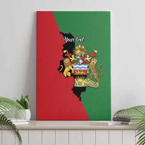 Malawi Flag Map Canvas Wall Art Simple Malawi Emblem Coat of Arms - African Pride