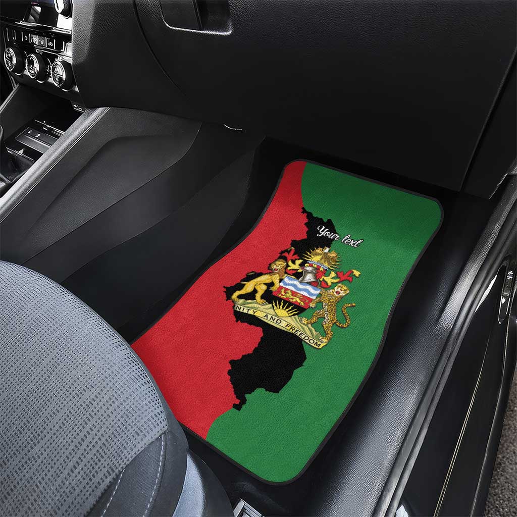Malawi Flag Map Car Mats Simple Malawi Emblem Coat of Arms - African Pride