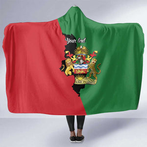 Malawi Flag Map Hooded Blanket Simple Malawi Emblem Coat of Arms - African Pride